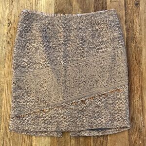 Burning Torch Tweed and Lace Wool Blend Skirt Large